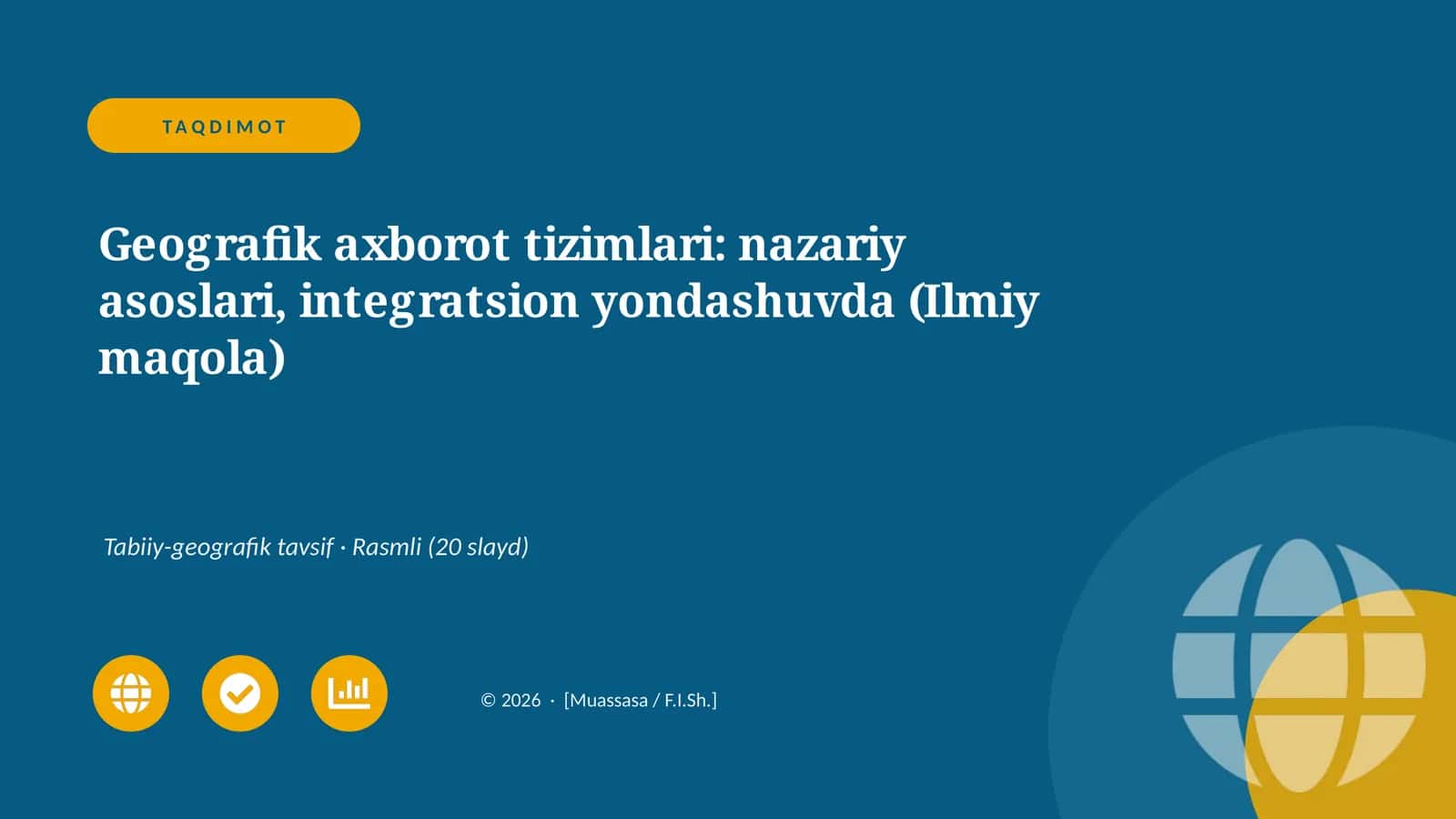 Geografik axborot tizimlari: nazariy asoslari, integratsion yondashuvda (Ilmiy maqola) 1