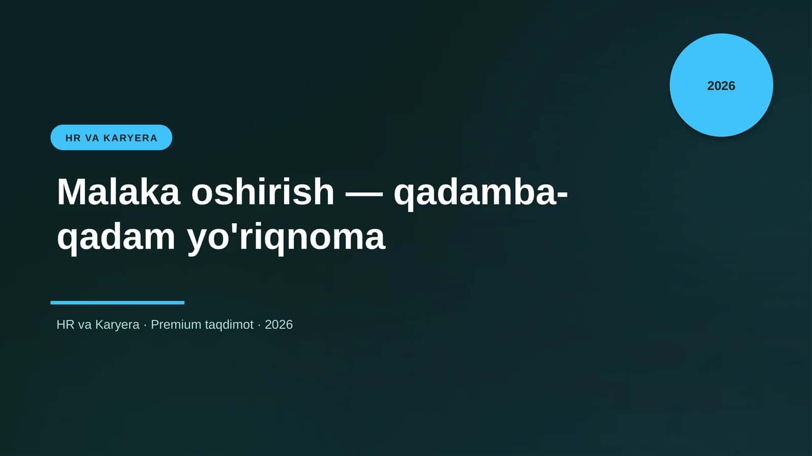 Malaka oshirish — qadamba-qadam yo'riqnoma 1