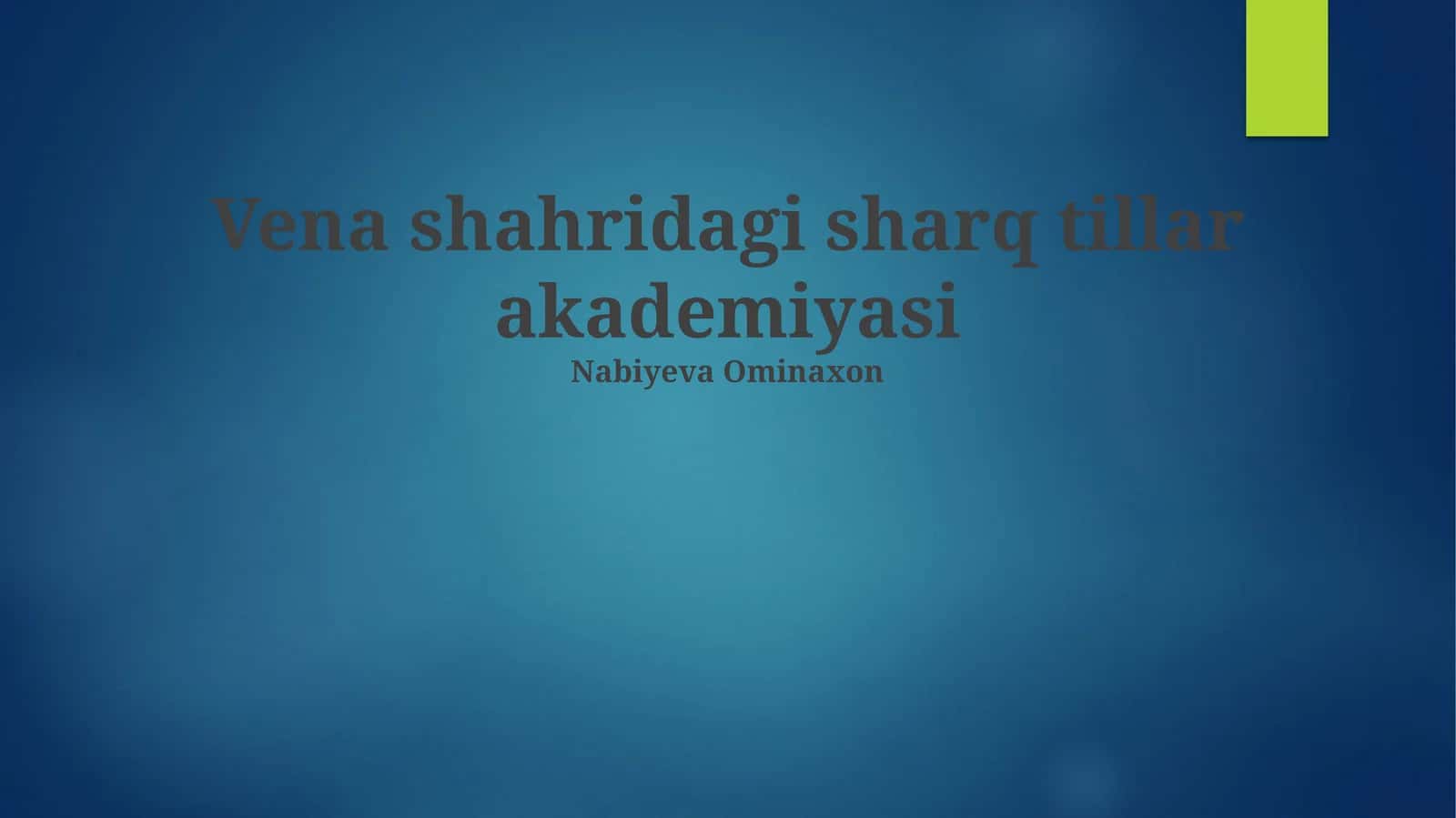 Vena Shahrining Sharq Tillar Akademiyasi 1