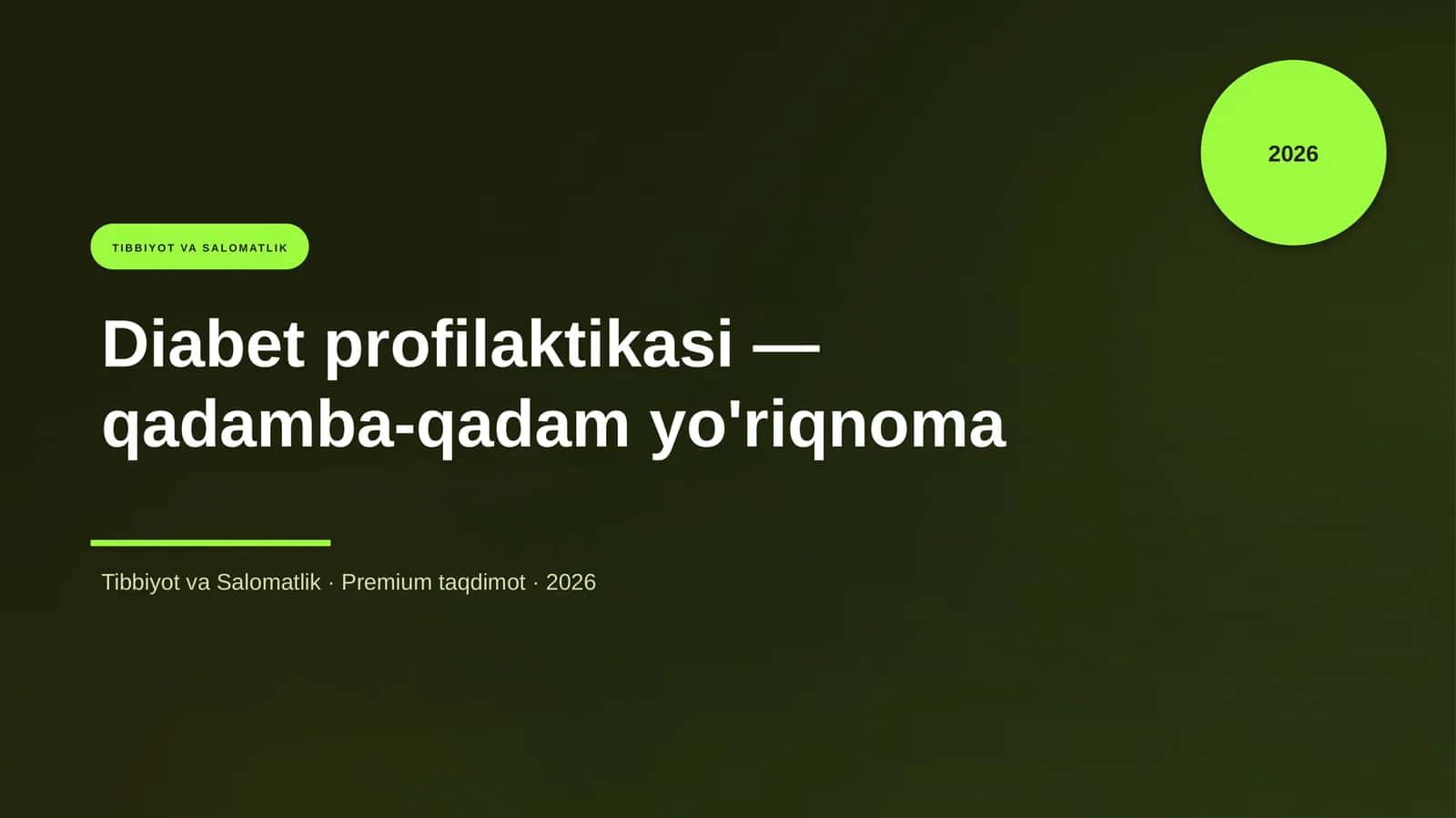 Diabet profilaktikasi — qadamba-qadam yo'riqnoma 1