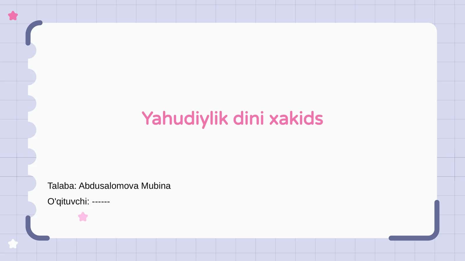 Yahudiylik dini xakids 1