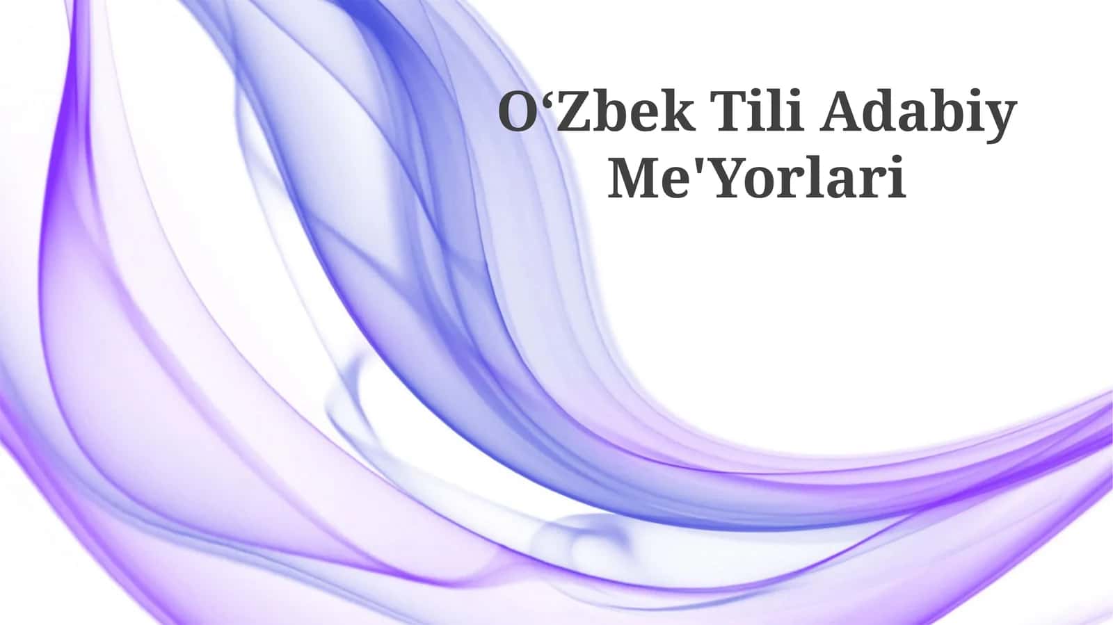 OʻZbek Tili Adabiy Me'Yorlari 1