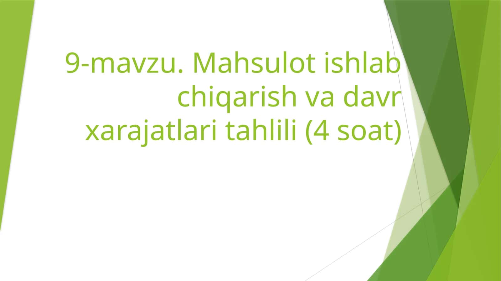 Mahsulot ishlab chiqarish va davr xarajatlari tahlili 1
