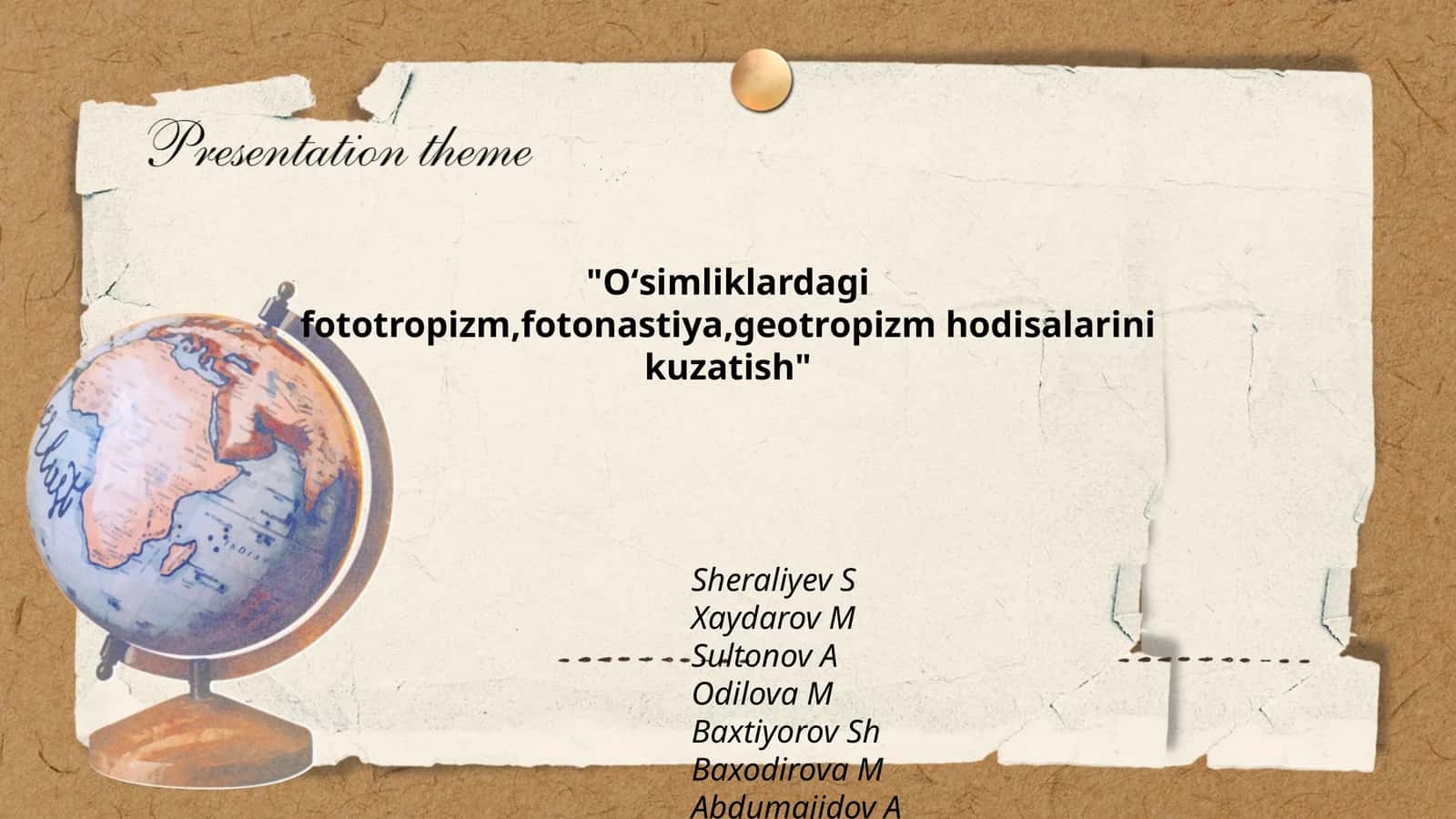Oʻsimliklardagi fototropizm,fotonastiya,geotropizm hodisalarini kuzatish 1