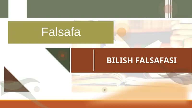 BILISH FALSAFASI 1