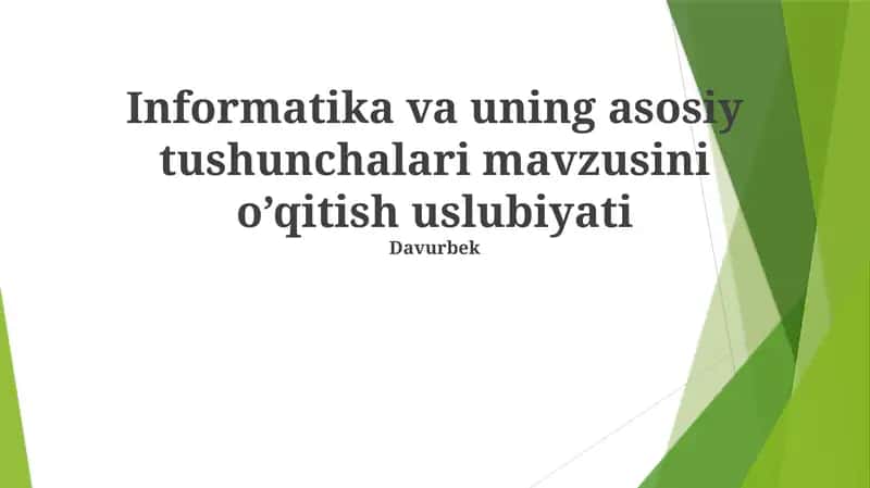 Kompyuter Fikrlash Pedagogikasi 1