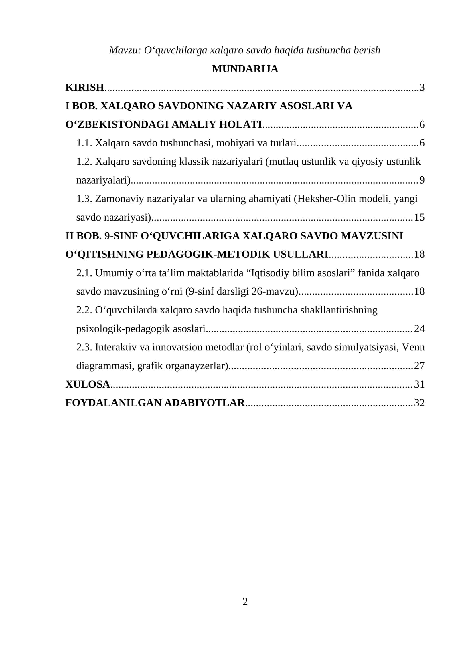 Oʻquvchilarga xalqaro savdo haqida tushuncha berish 1