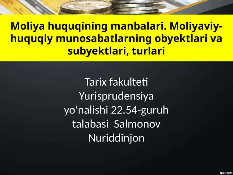Moliyaviy-huquqi munosabatlar 1
