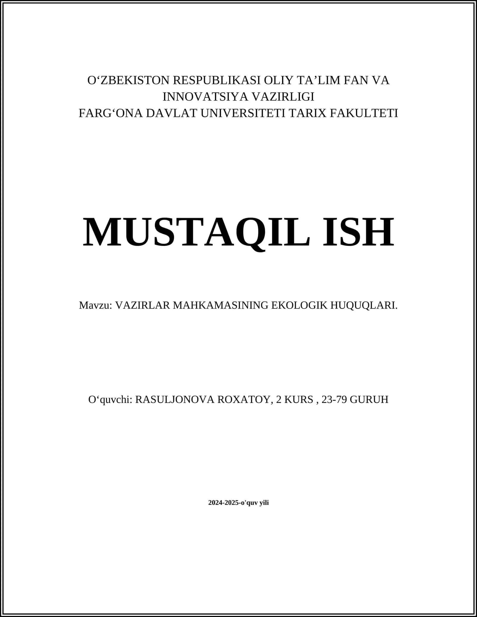 VAZIRLAR MAHKAMASINING EKOLOGIK HUQUQLARI 1
