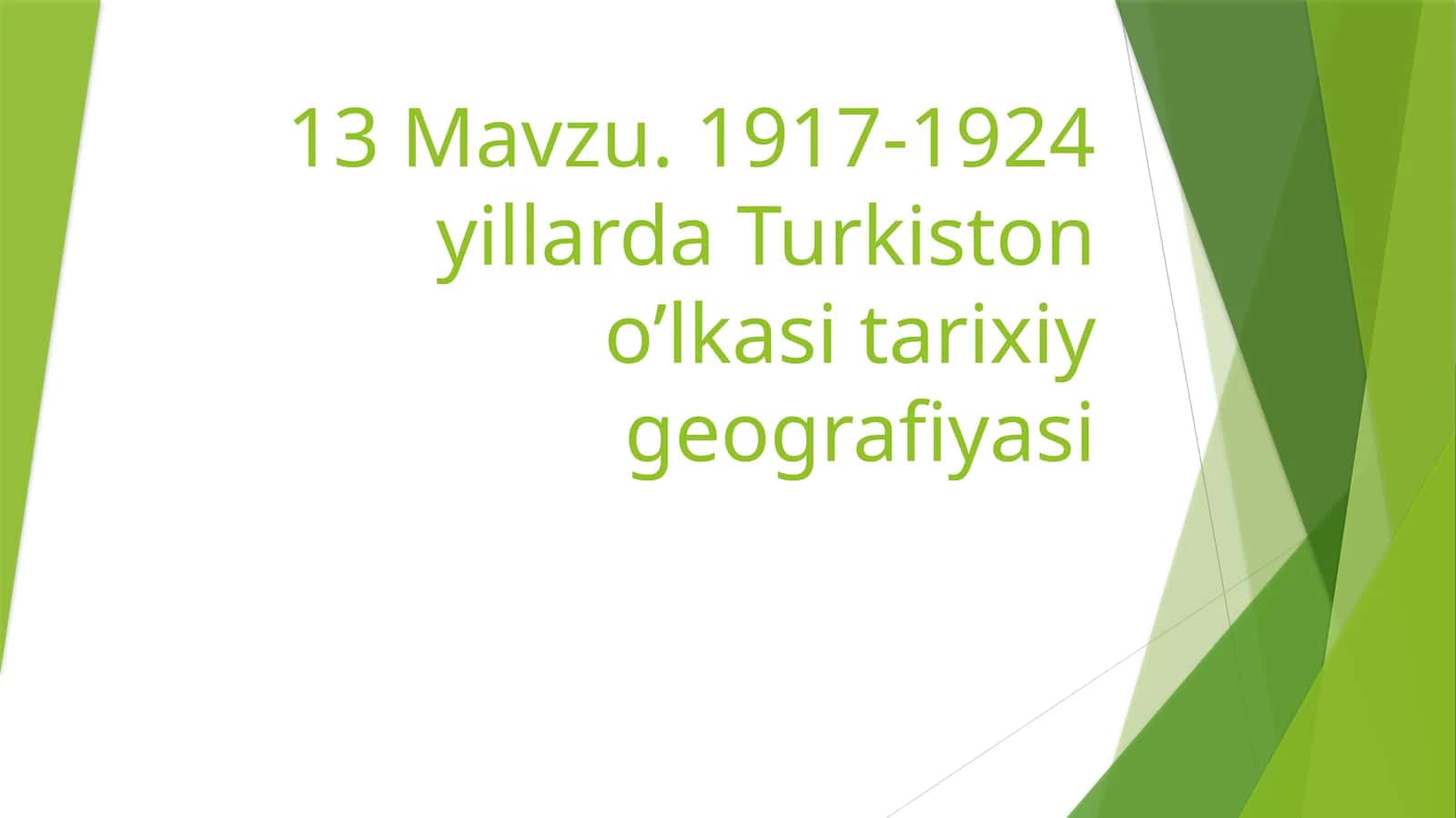 Turkiston o’lkasi tarixiy geografiyasi 1