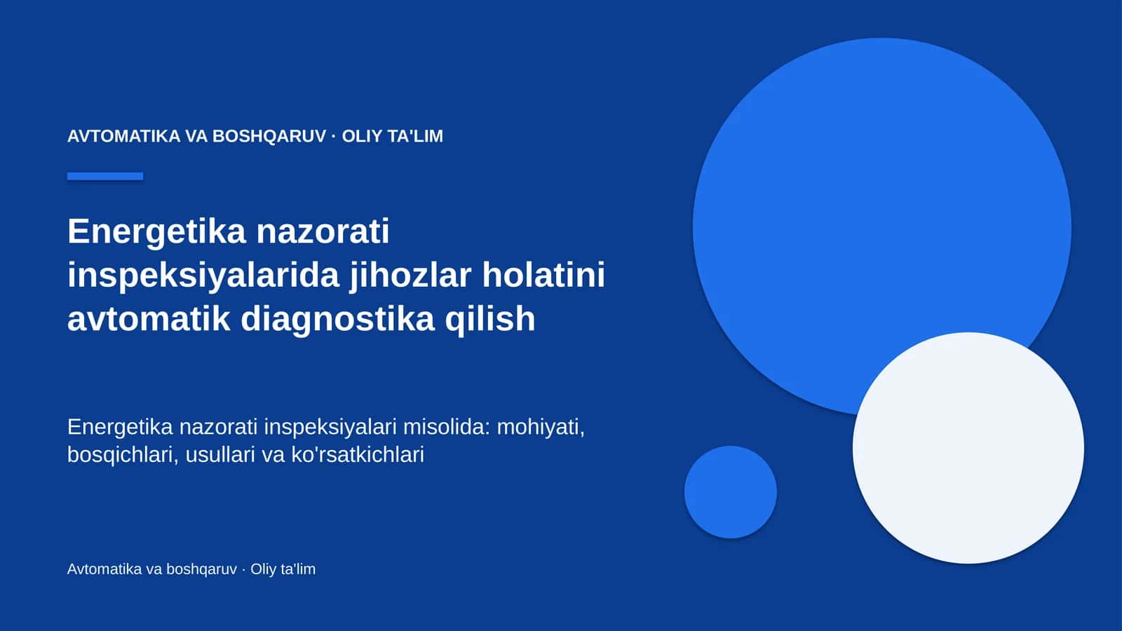 energetika nazorati inspeksiyalarida jihozlar holatini avtomatik diagnostika qilish 2130 1