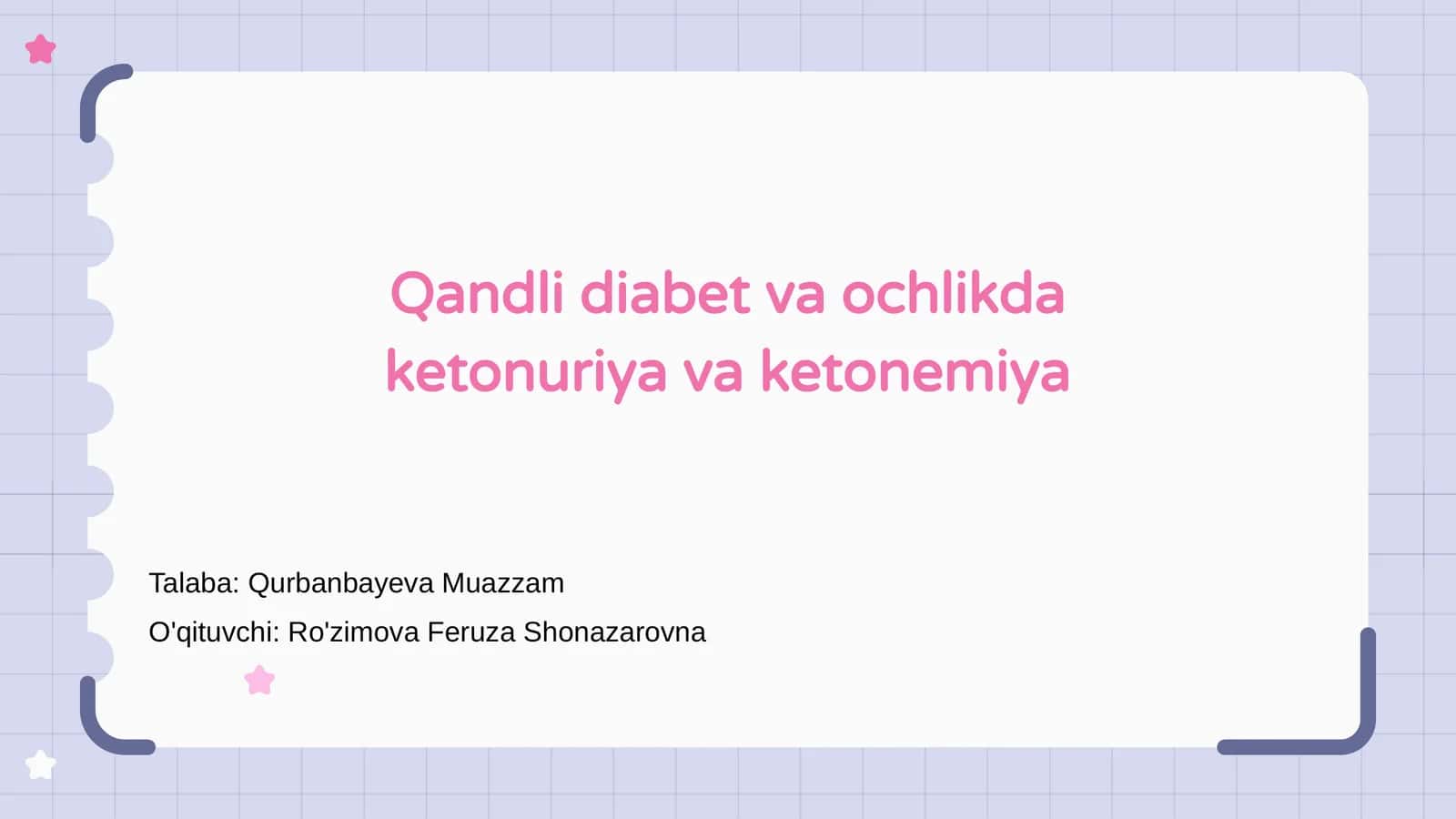 Qandli diabet va ochlikda ketonuriya va ketonemiya 1