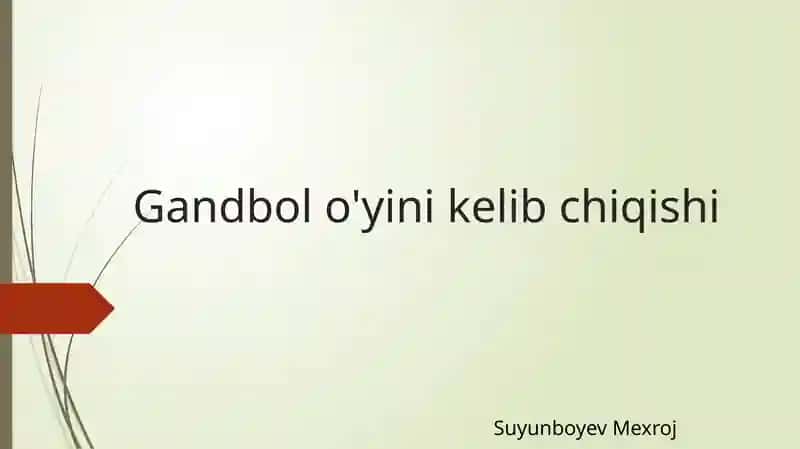 Gandbol oʻyini kelib chiqishi 1