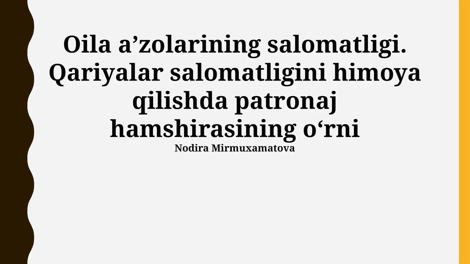 Oila A'zolarining Sog'lig'i 1