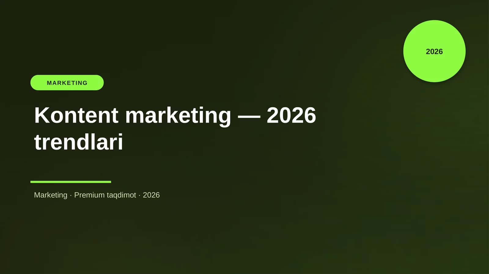 Kontent marketing — 2026 trendlari 1