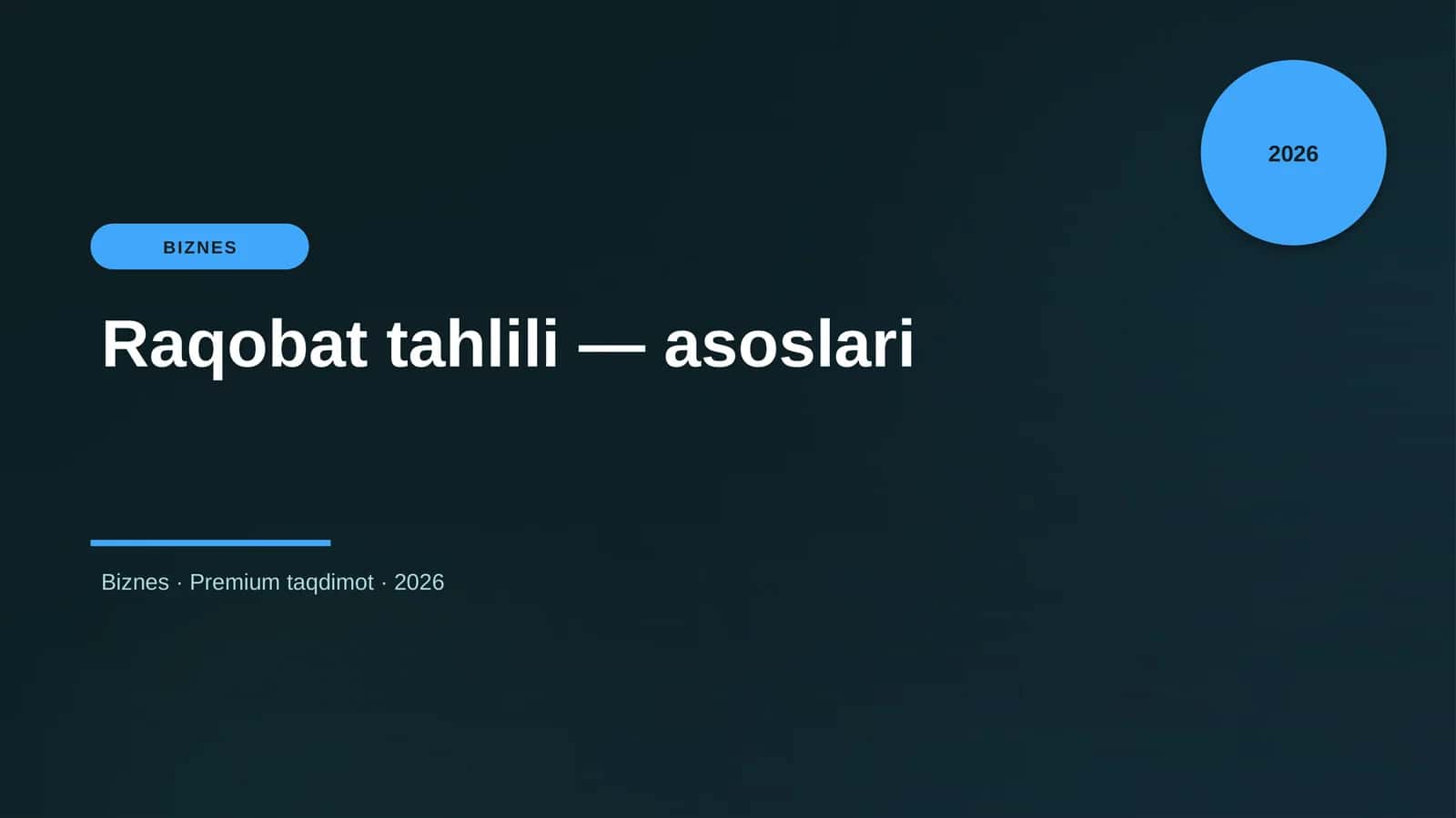 Raqobat tahlili — asoslari 1