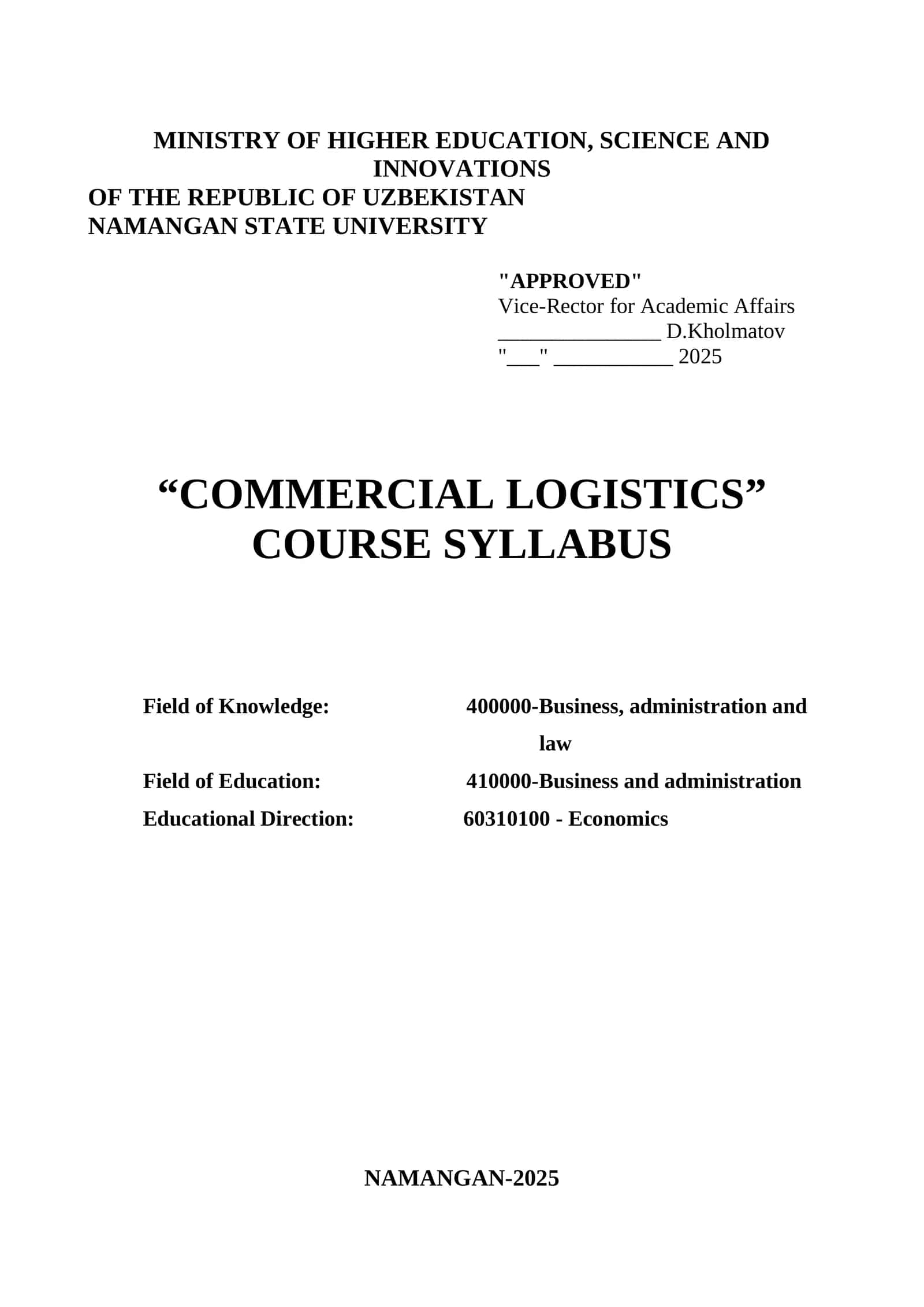 Commercial Logistics 1