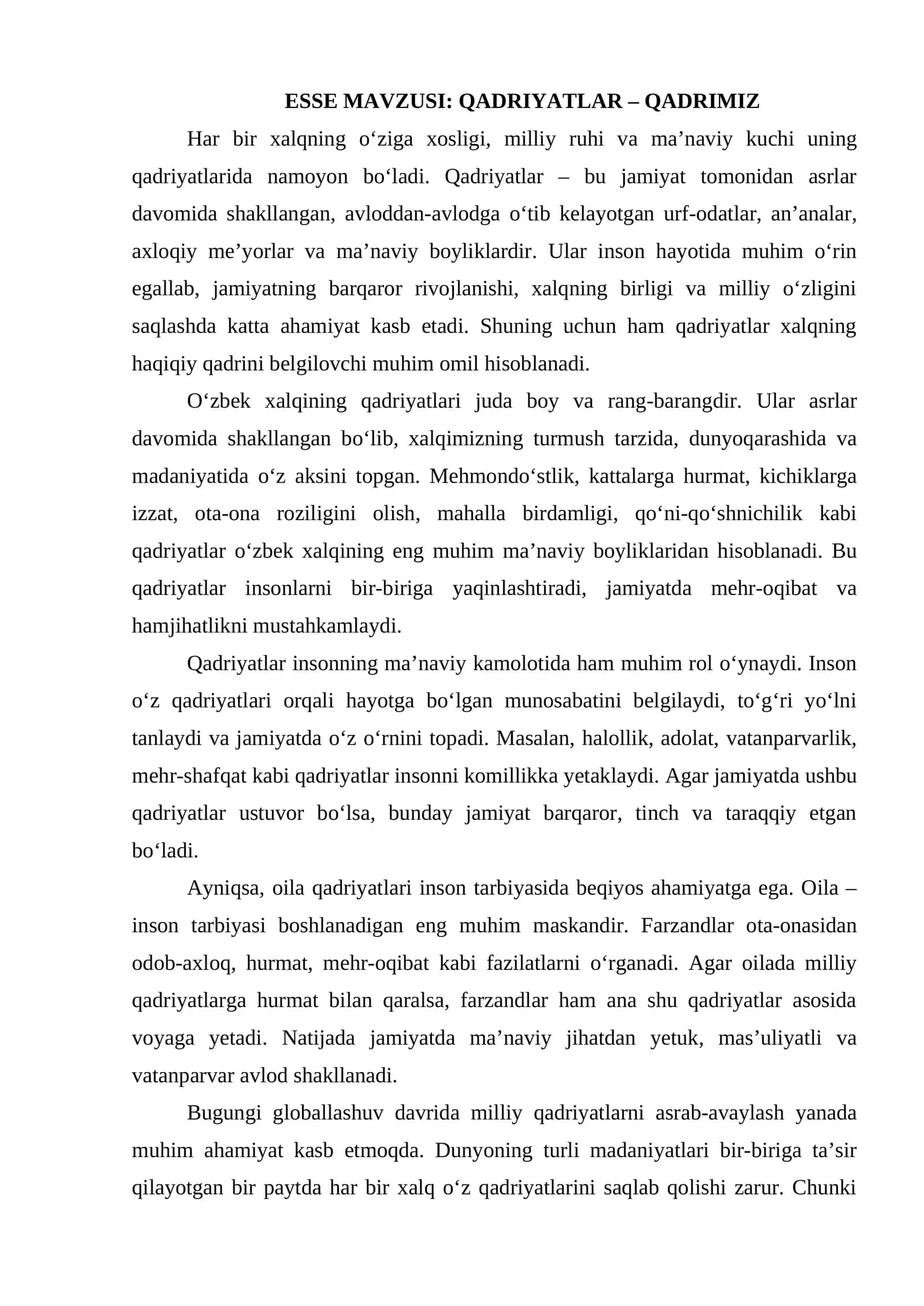 QADRIYATLAR – QADRIMIZ 1