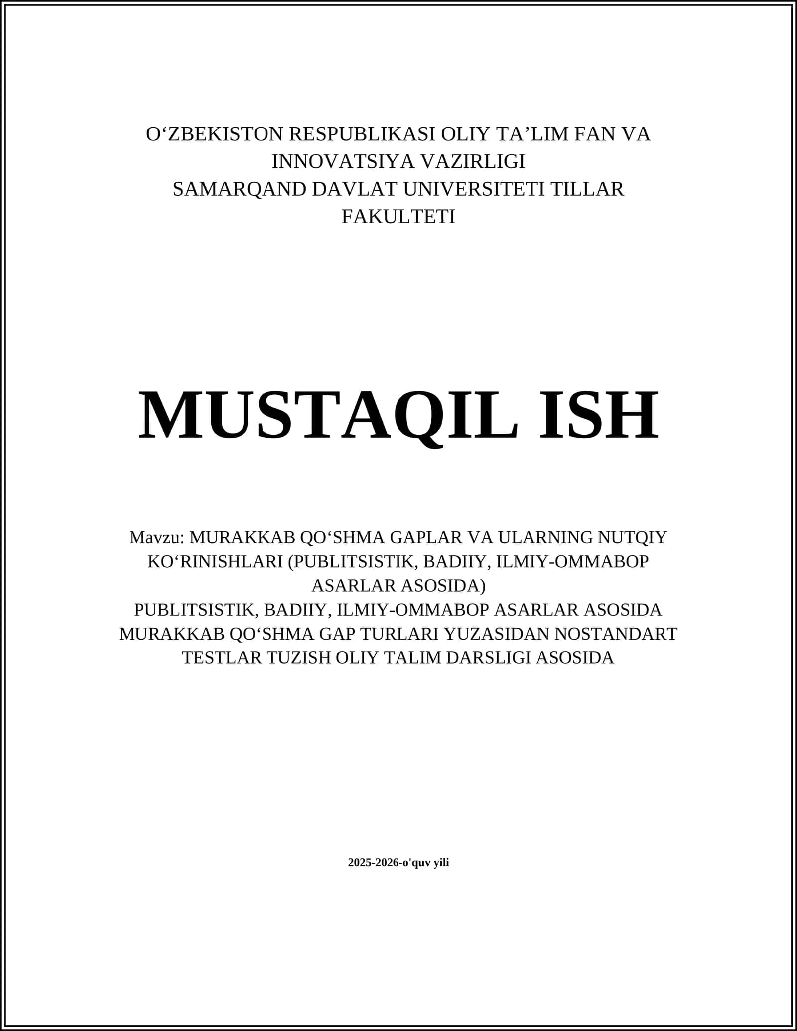 MURAKKAB QO‘SHMA GAPLAR VA ULARNING NUTQIY KO‘RINISHLARI 1