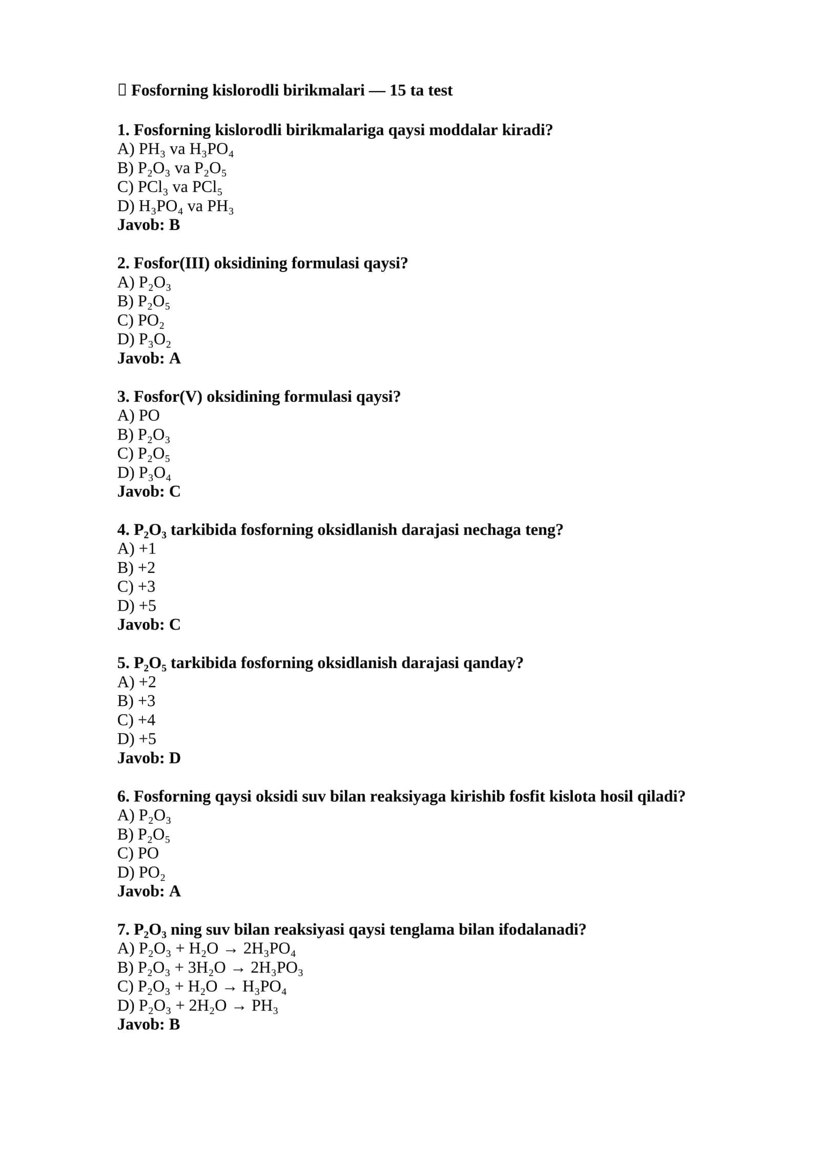 Fosforning kislorodli birikmalari 1