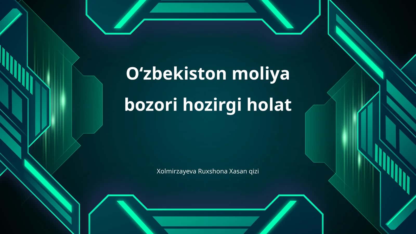 Oʻzbekiston moliya bozori hozirgi holat 1