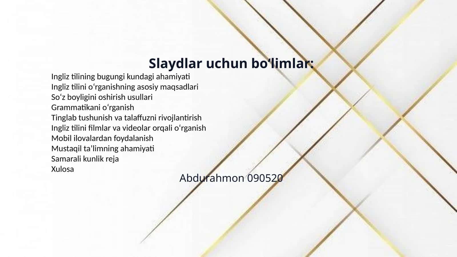 Ingliz tilini o‘rganishda zamonaviy va samarali usullar — taqdimot 1