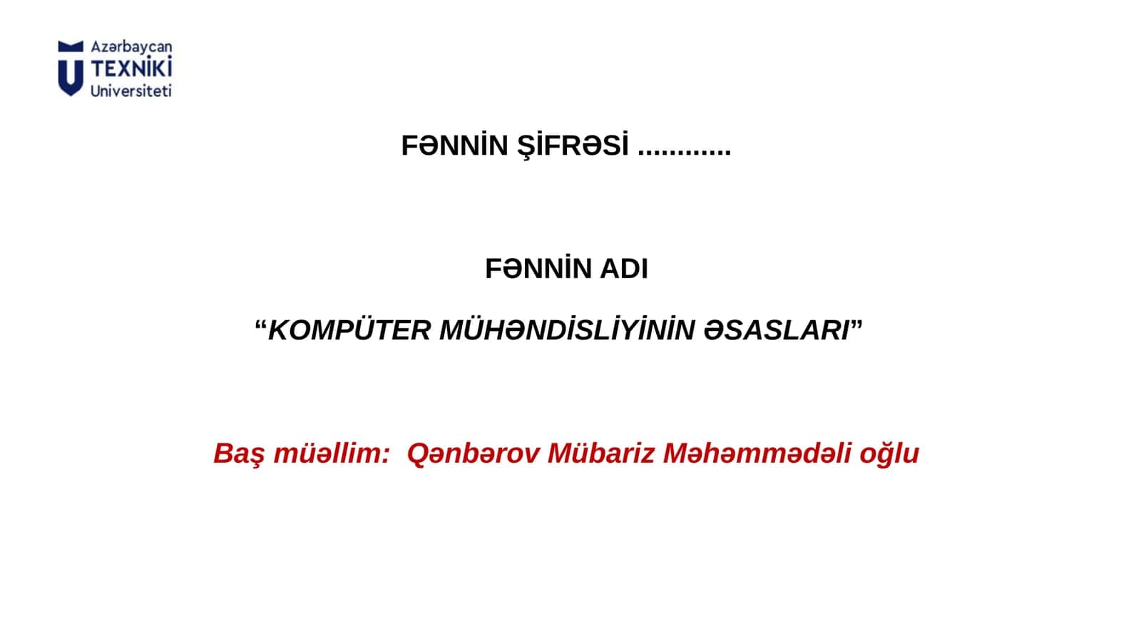 Kompüter mühəndisliyinin əsasları 1