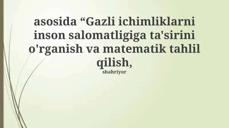 Gazlangan ichimliklarining sog'liqqa ta'siri 1
