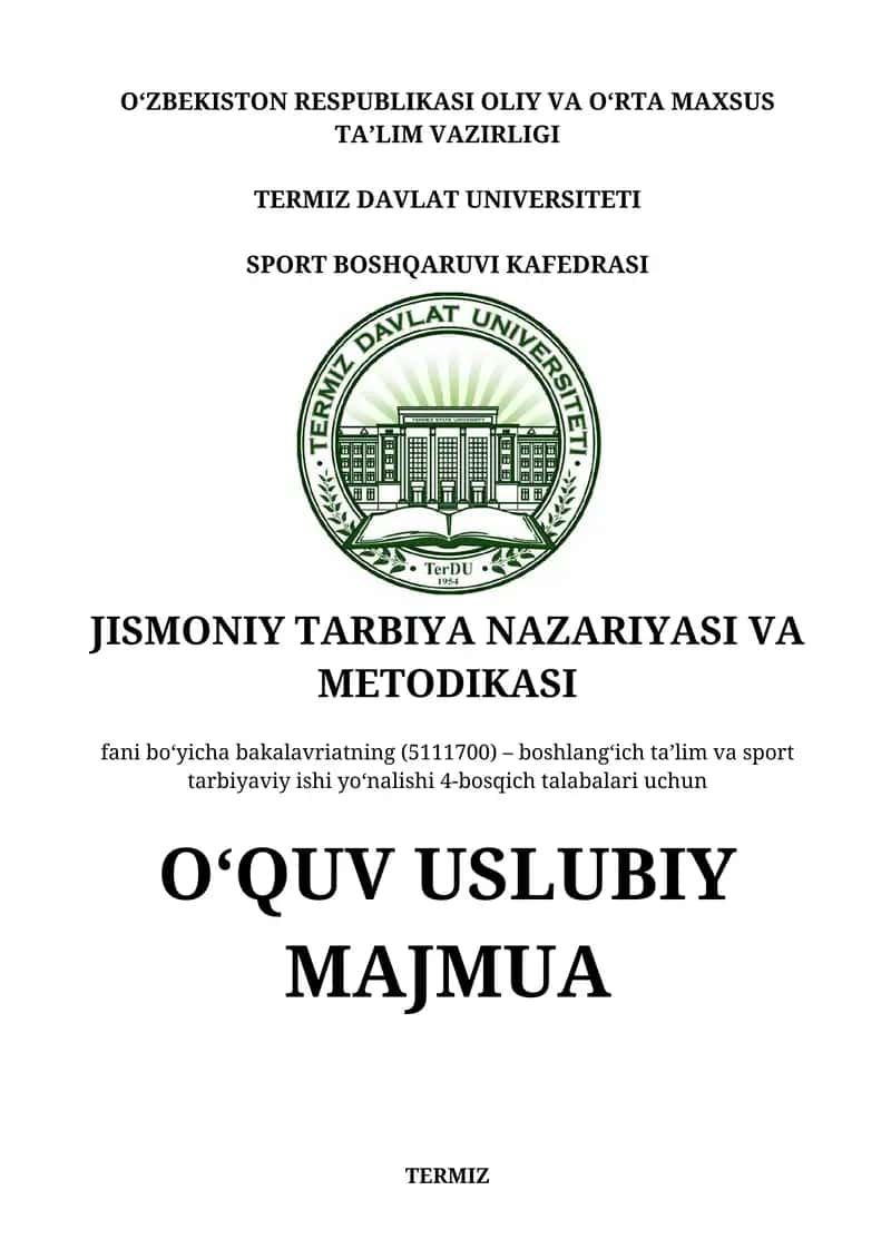 O‘quv uslubiy majmua TERMIZ 1