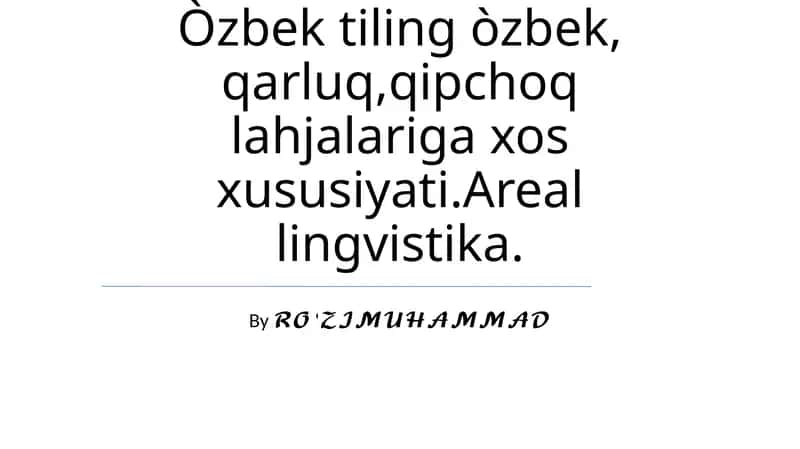 Qorluq, Qipchoq va O'zbek tillarining fonologik xususiyatlari 1