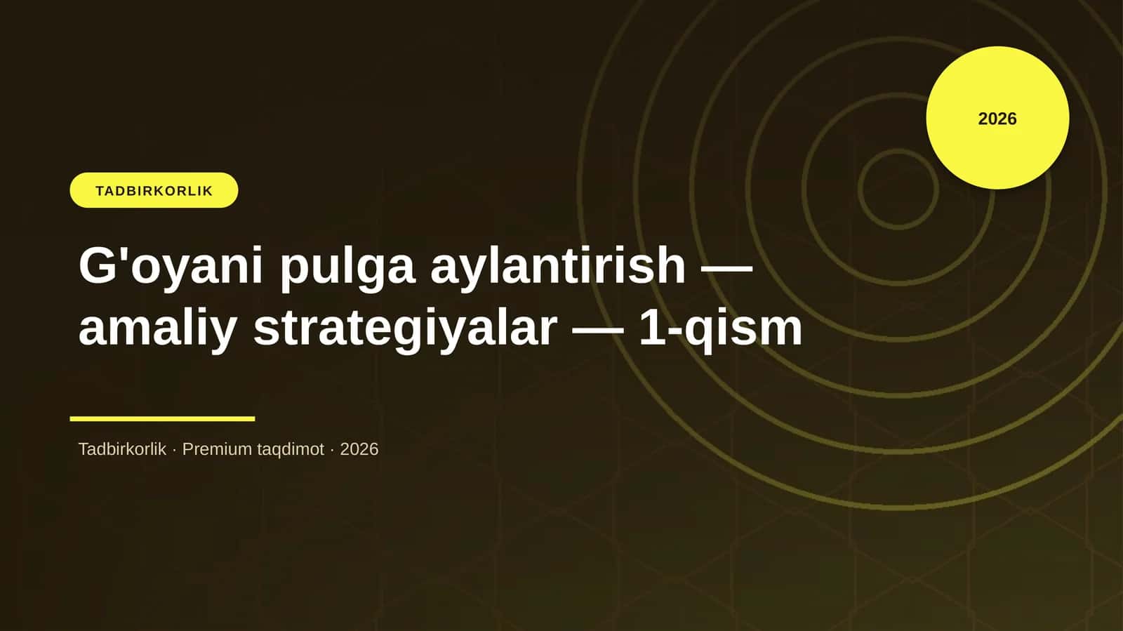 G'oyani pulga aylantirish — amaliy strategiyalar — 1 1