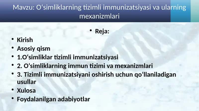 Oʻsimliklarning tizimli immunizatsiyasi va ularning mexanizmlari 1