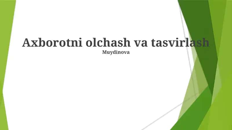 Analog-raqamli o'tkazish (ARO) 1