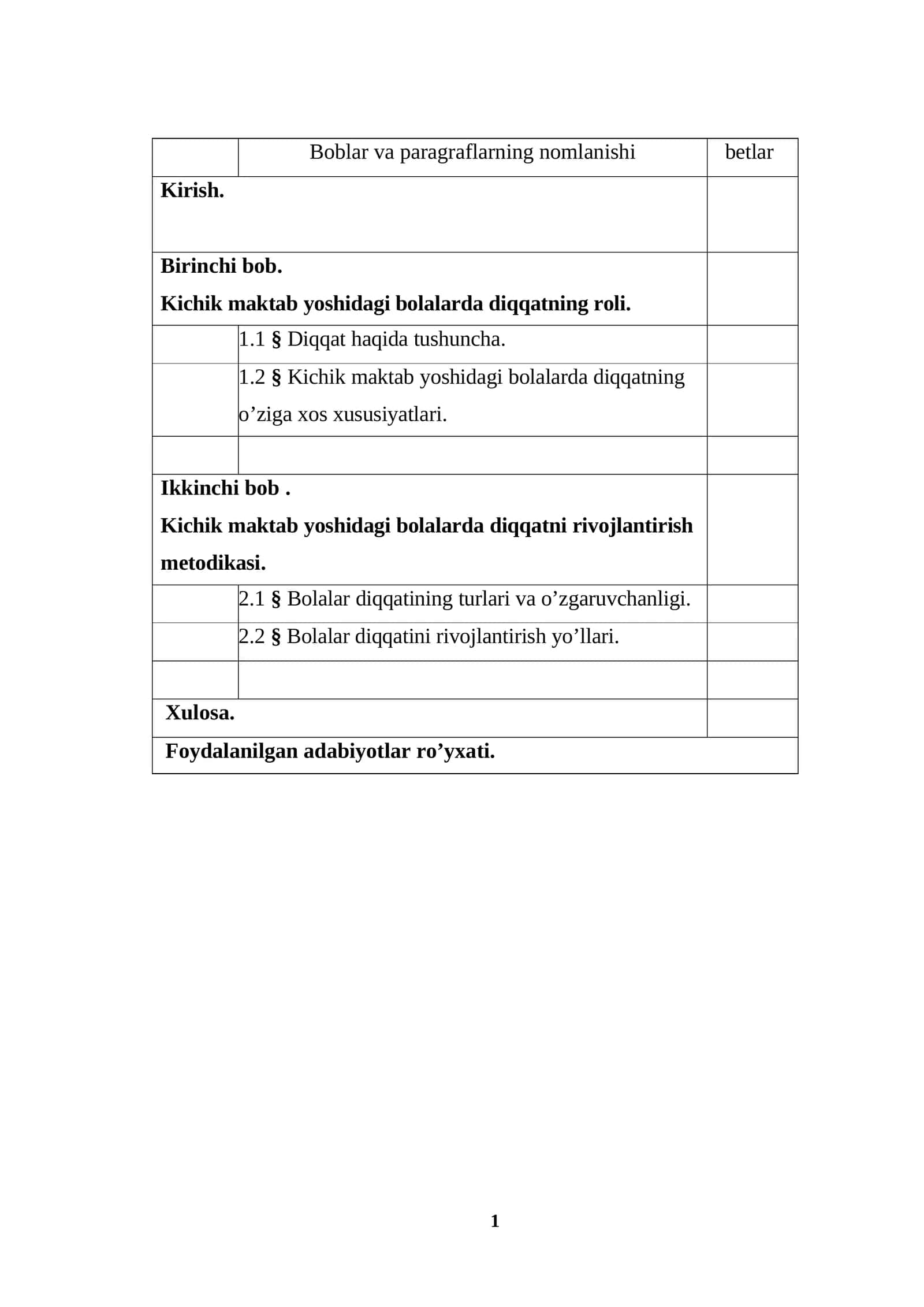 Boblar va paragraflarning nomlanishi 1