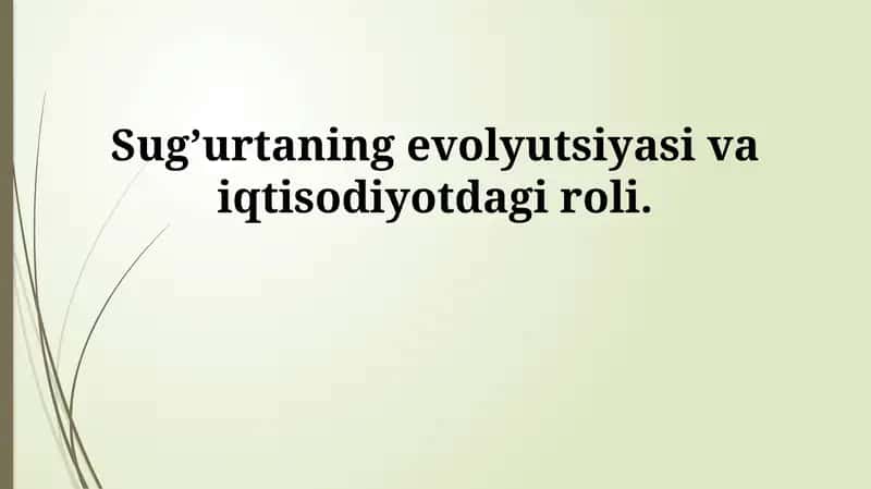 Sug’urtaning Evolyutsiyasi 1