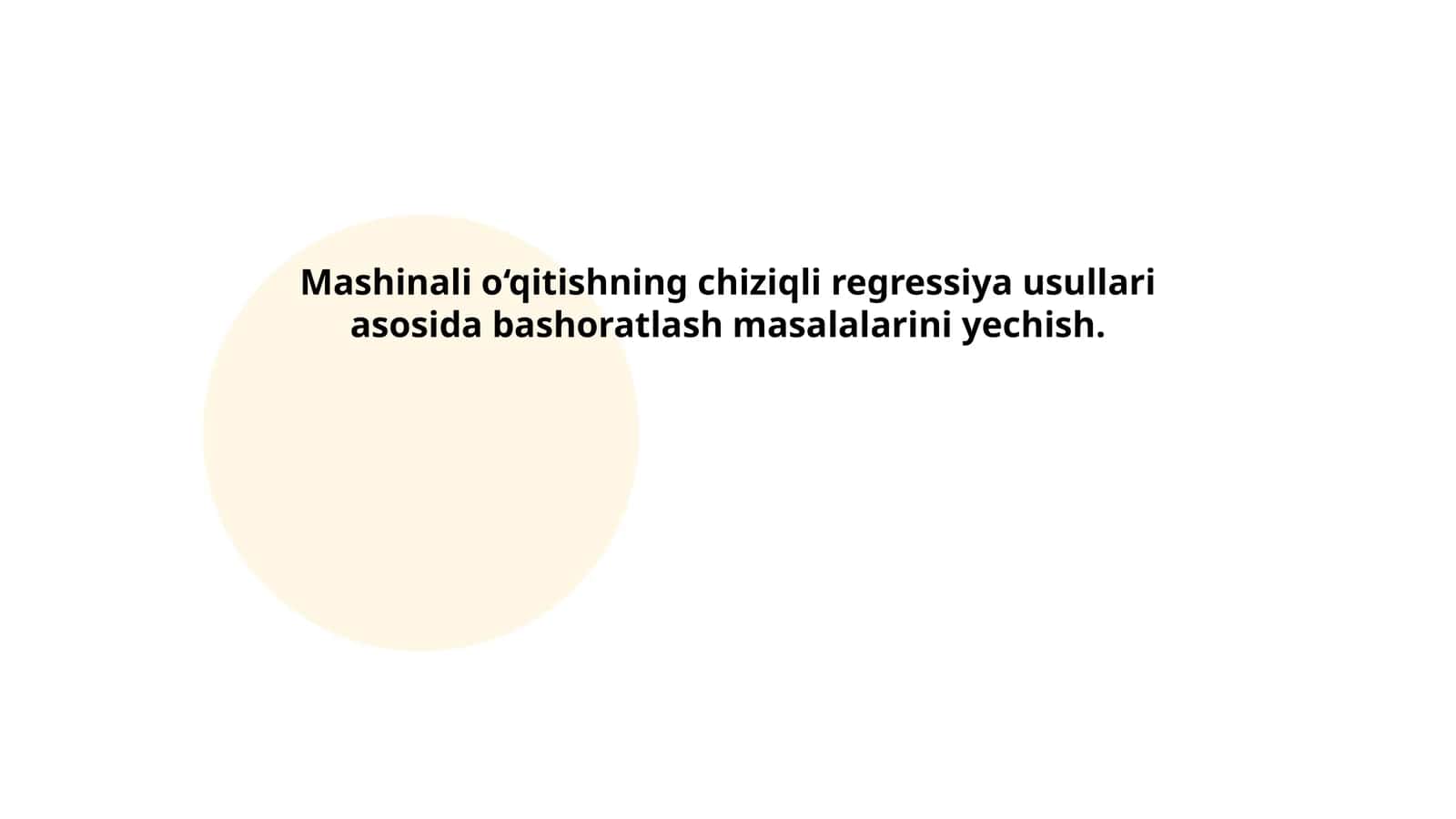 Mashinali o‘qitishning chiziqli regressiya usullari asosida bashoratlash masalalarini yechish 1