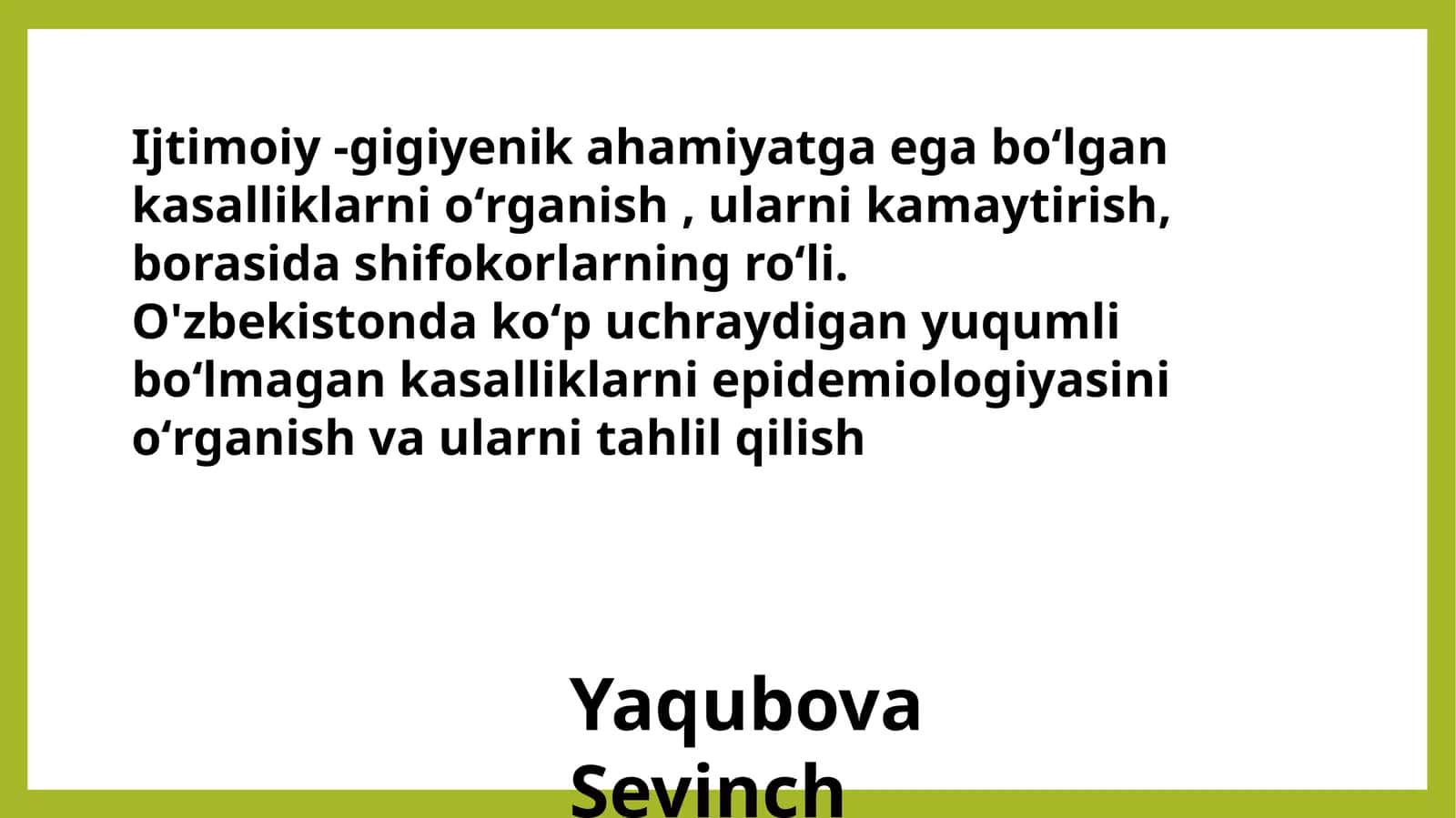 Ijtimoiy-gigiyenik ahamiyatga ega bo‘lgan kasalliklar 1
