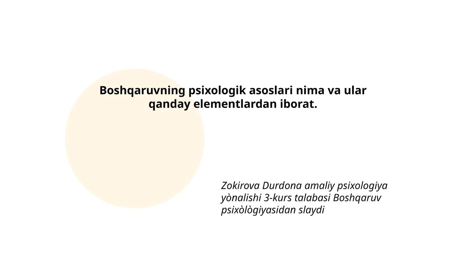 Boshqaruvning psixologik asoslari 1