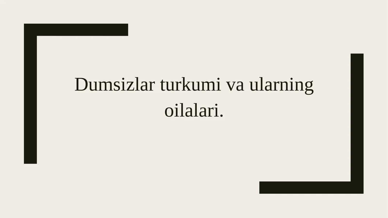 Dumsizlar turkumi va ularning oilalari 1