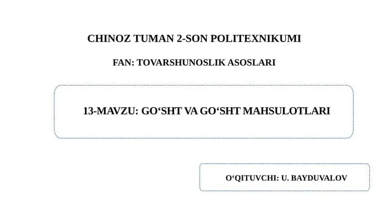 GO‘SHT VA GO‘SHT MAHSULOTLARI 1