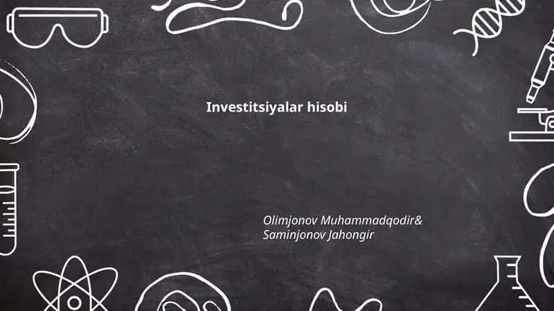Investitsiyalar hisobi 1