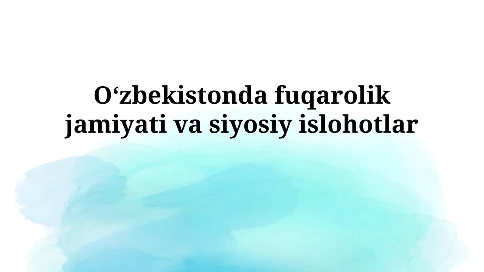 Oʻzbekistonda fuqarolik jamiyati vasiyosiyislohotlar 1