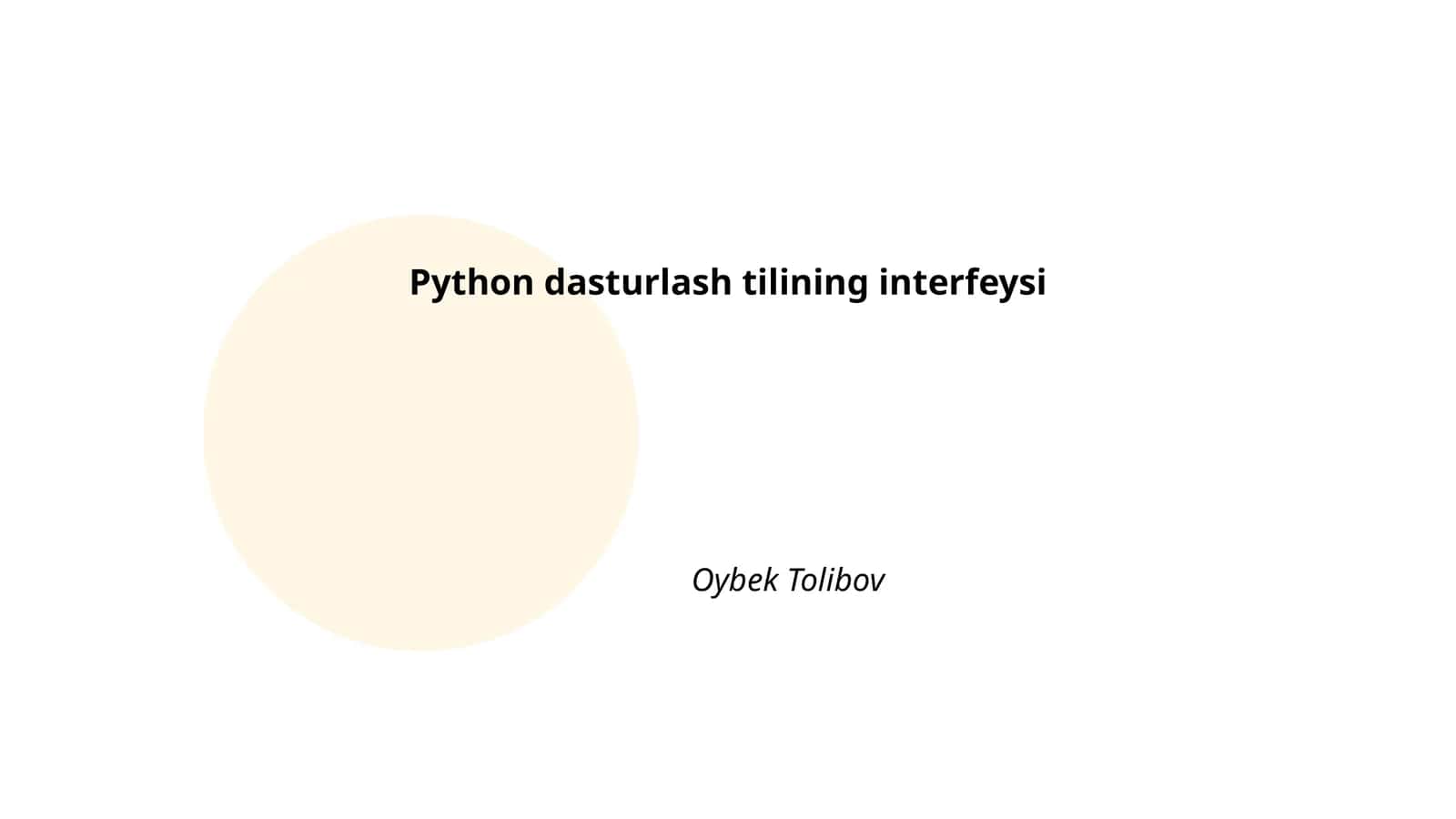Python dasturlash tilining asoslari 1