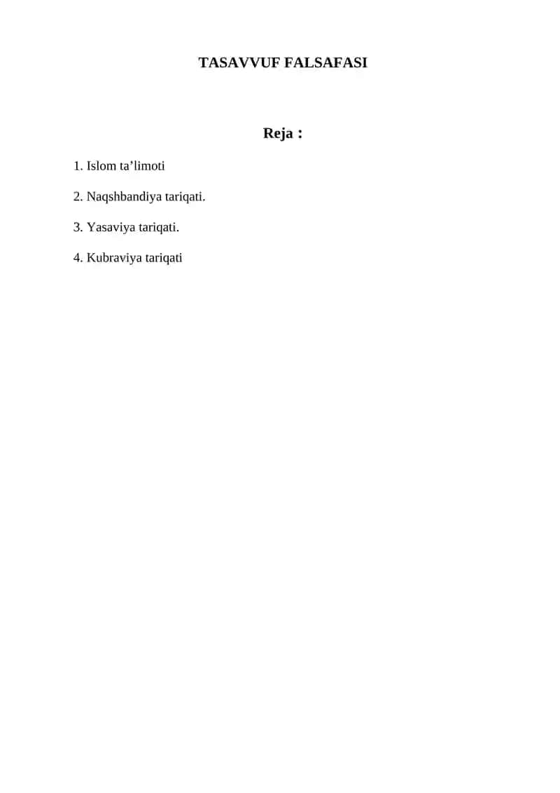 TASAVVUF FALSAFASI