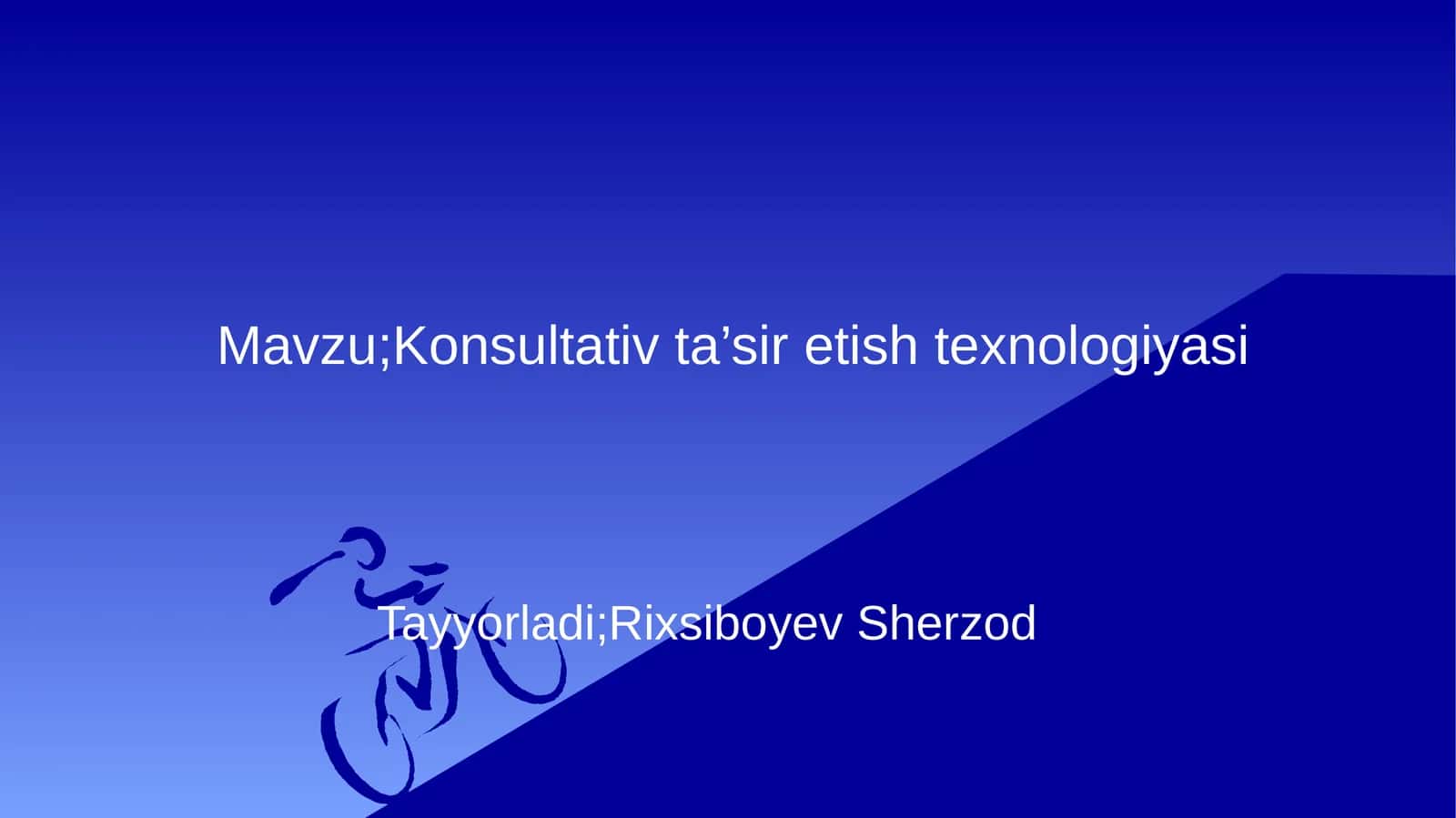 Konsultativ ta’sir etish texnologiyasi 1