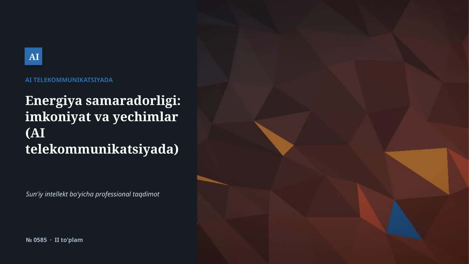 TELEKOMMUNIKATSIYADA AI 1
