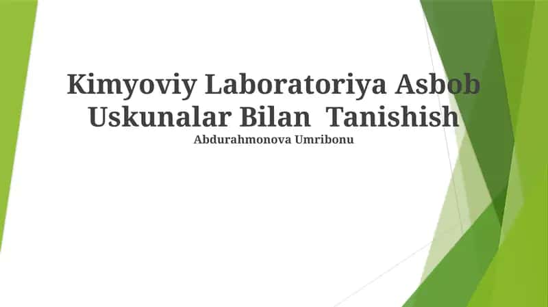 Kimyoviy Laboratoriya Asbob Uskunalar Bilan Tanishish 1