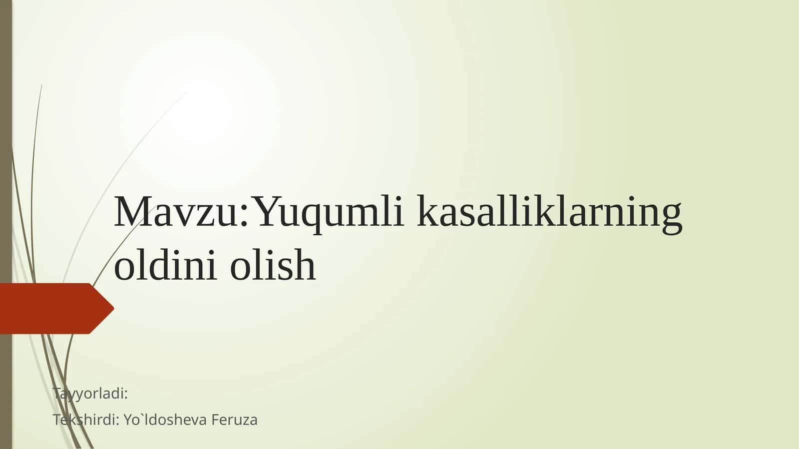 Yuqumli kasalliklarning oldini olish 1