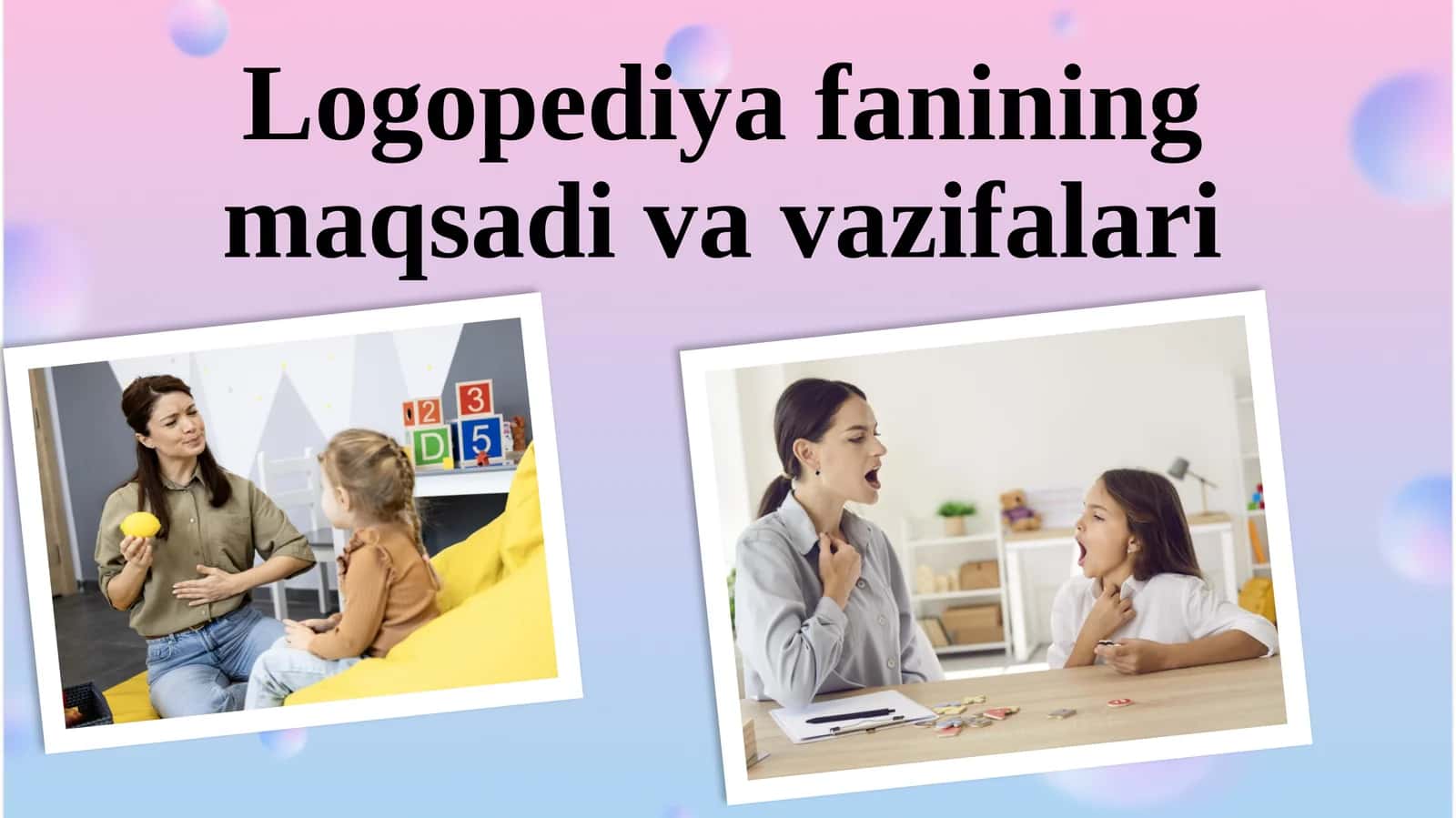 Logopediyafanining maqsadi va vazifalari 1