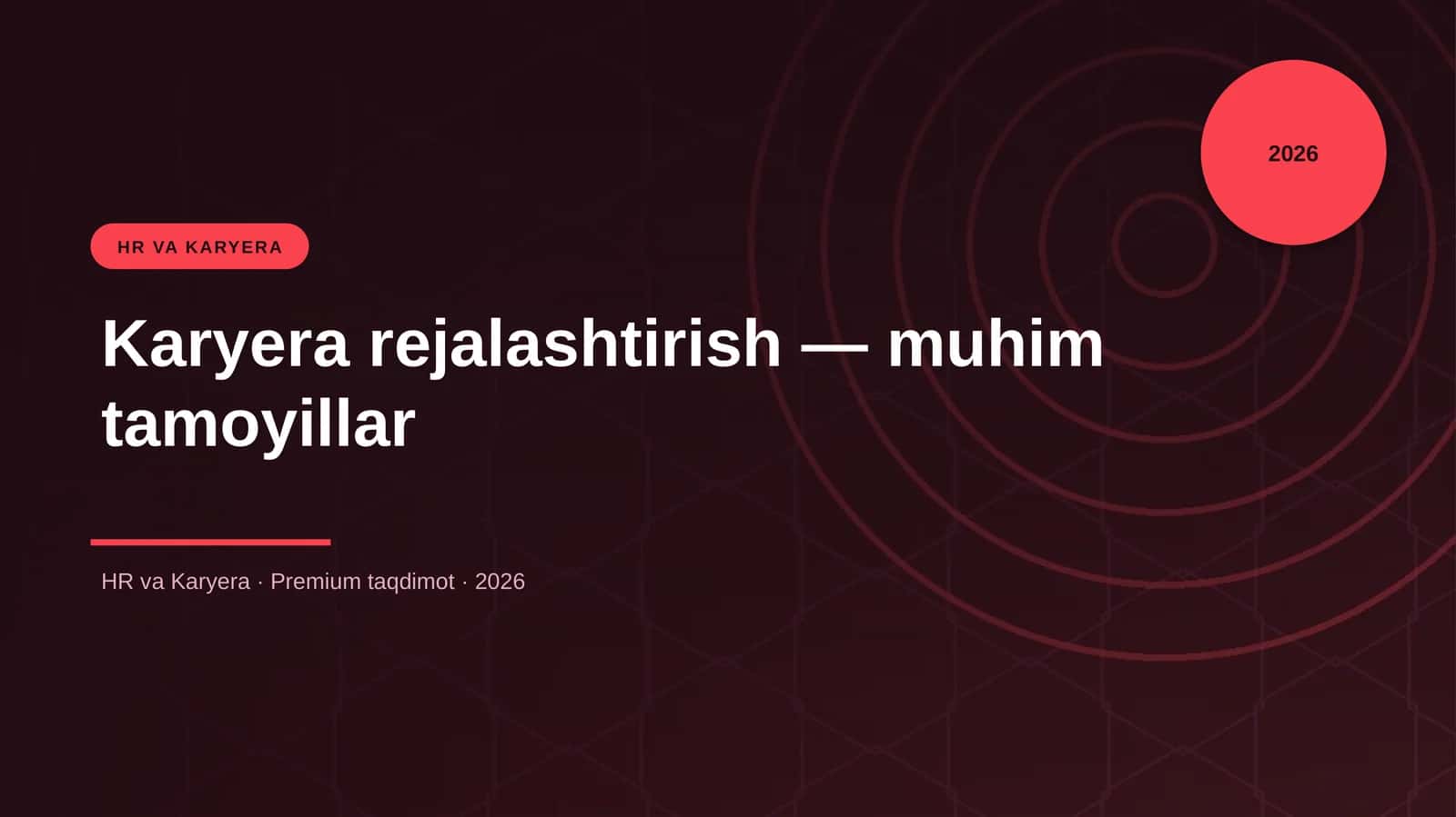 Karyera rejalashtirish — muhim tamoyillar 1